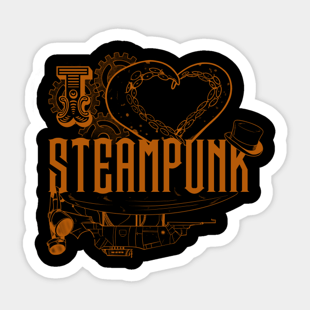 I ❤️ STEAMPUNK! Sticker by Notorious Steampunk